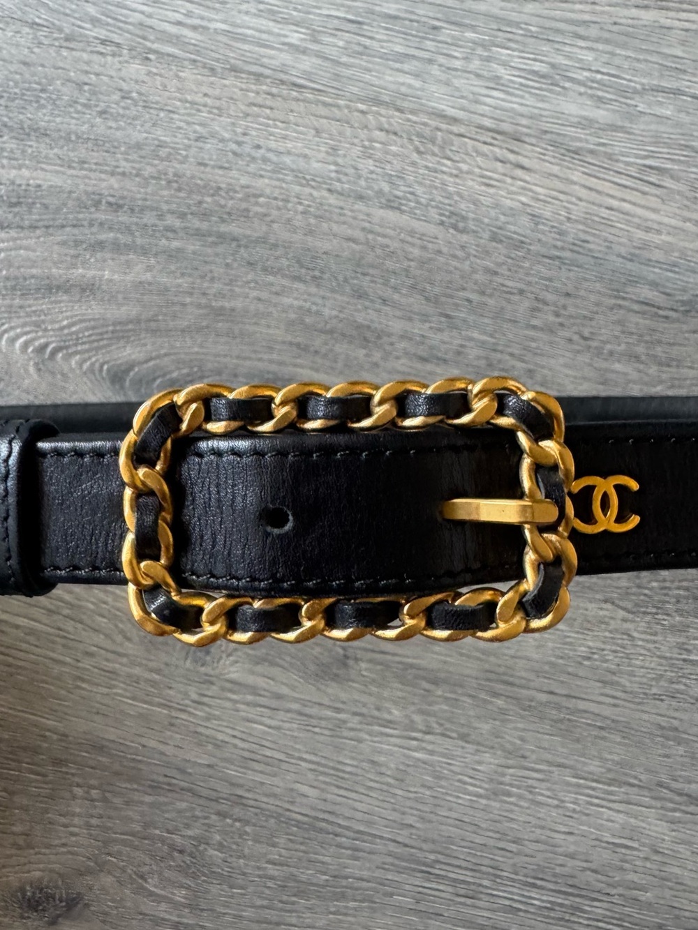 Vintage Chanel Logo Leather Belt - Picture 2 of 7